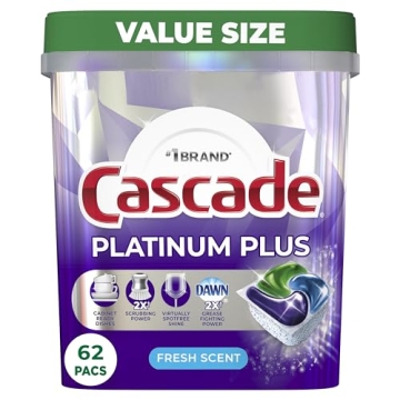 Cascade Platinum Plus Dishwasher Pods for Spotless Cleaning