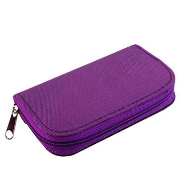 Memory Card Carrying Case, Suitable for SD, SDHC, Micro SD, Mini SD and 4X CF Cards, Card Holder Bag Wallet for Media Storage Organization (Purple)