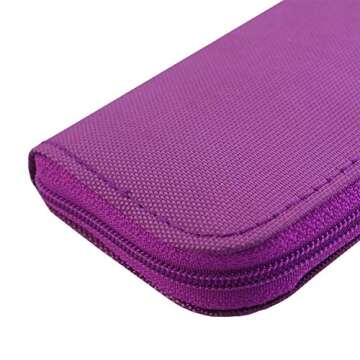 Memory Card Carrying Case, Suitable for SD, SDHC, Micro SD, Mini SD and 4X CF Cards, Card Holder Bag Wallet for Media Storage Organization (Purple)