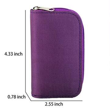 Memory Card Carrying Case, Suitable for SD, SDHC, Micro SD, Mini SD and 4X CF Cards, Card Holder Bag Wallet for Media Storage Organization (Purple)