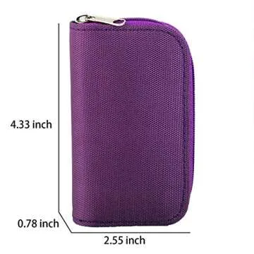 Memory Card Carrying Case, Suitable for SD, SDHC, Micro SD, Mini SD and 4X CF Cards, Card Holder Bag Wallet for Media Storage Organization (Purple)