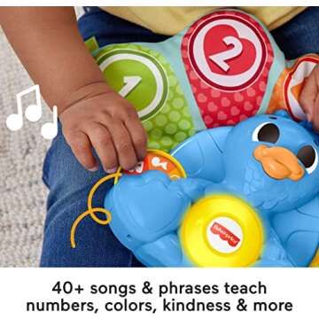 Fisher-Price Baby Learning Toy Linkimals Counting & Colors Peacock with Lights & Music for Infants Ages 9+ Months, Compatible Only with Linkimals Items