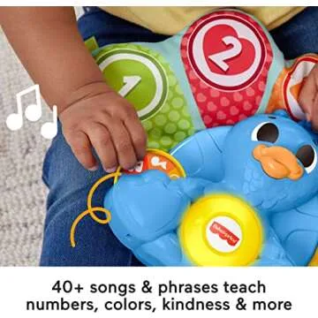 Fisher-Price Baby Learning Toy Linkimals Counting & Colors Peacock with Lights & Music for Infants Ages 9+ Months, Compatible Only with Linkimals Items