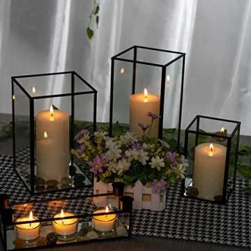 yshengood Elegant 3-Piece Hurricane Candle Holder Set