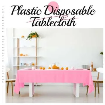 BEFANS 10 Pcs Plastic Tablecloth, 54 * 108 Inch Disposable Tablecloths for Rectangle Tables, Pink Table Cover for Christmas Party, Birthday Party, Wedding Decorations