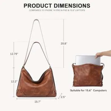 BOSTANTEN Women Purse and Handbag Vegan Leather Shoulder Hobo Bags with Multi Pockets and Removable Strap Browm 2024