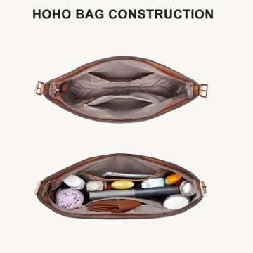 BOSTANTEN Women Purse and Handbag Vegan Leather Shoulder Hobo Bags with Multi Pockets and Removable Strap Browm 2024