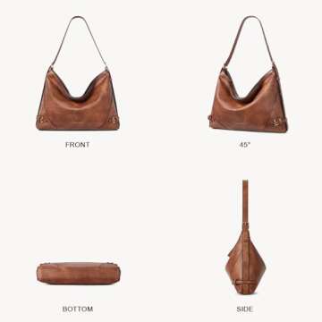 BOSTANTEN Women Purse and Handbag Vegan Leather Shoulder Hobo Bags with Multi Pockets and Removable Strap Browm 2024