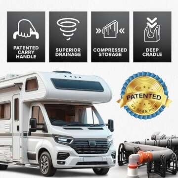 Camco Sidewinder RV Sewer Support Made from Sturdy Lightweight Plastic Curve Around Obstacles and Won't Creep Closed 15 Feet Black (43041)