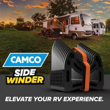 Camco Sidewinder RV Sewer Support Made from Sturdy Lightweight Plastic Curve Around Obstacles and Won't Creep Closed 15 Feet Black (43041)