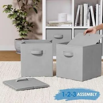 Chic Heavy Duty Storage Bins - 8 Pack Fabric Cubes