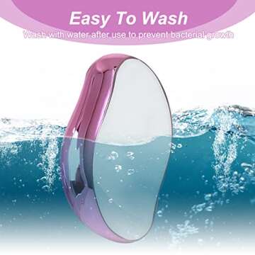 Crystal Hair Eraser, Crystal Hair Remover Painless Exfoliation, Quick and Easy Painless Hair Removal Tool for Arms Legs and Back, Portable Mild Hair Remover, Reusable & Washable - Dark Pink