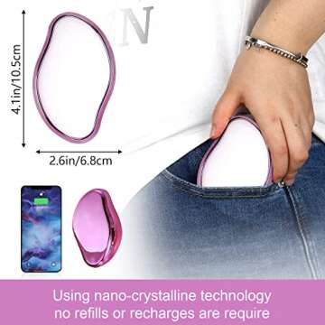 Crystal Hair Eraser, Crystal Hair Remover Painless Exfoliation, Quick and Easy Painless Hair Removal Tool for Arms Legs and Back, Portable Mild Hair Remover, Reusable & Washable - Dark Pink