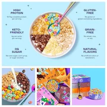 Magic Spoon Cereal, Variety 6-Pack of Cereal + Spoon - Keto & Low Carb Lifestyles, Gluten & Grain Free, High Protein, 0g Sugar