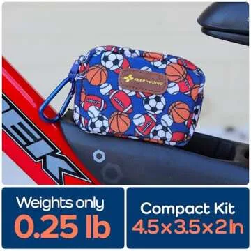 KeepGoing Small Travel First Aid Kit Kids – 60 Pc. Mini First Aid Kit for Purse, Diaper Bag, & Backpack with Latex-Free Bandages – 4 Oz., & 4.5 x 3.5 x 2 in, TSA-Approved