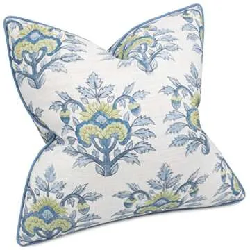 MANOJAVAYA Set of 2 Pcs Vanya Printed Decorative Square Accent Throw Pillow Cover - Sofa, Chair, Couch, Bedroom, Living Room, Farmhouse Home Decor - 24x24 Inches