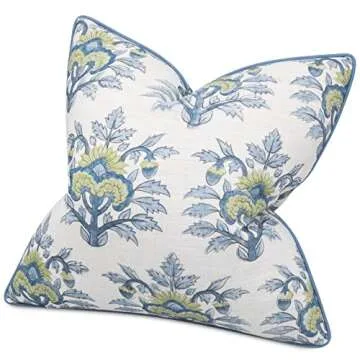 MANOJAVAYA Set of 2 Pcs Vanya Printed Decorative Square Accent Throw Pillow Cover - Sofa, Chair, Couch, Bedroom, Living Room, Farmhouse Home Decor - 24x24 Inches