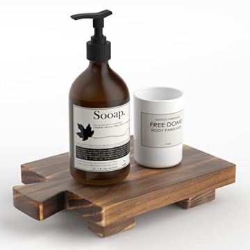 COKOKERT Wood Pedestal Soap Stand for Kitchen or Bathroom