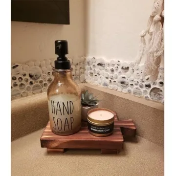 COKOKERT Wood Pedestal Soap Stand for Kitchen or Bathroom