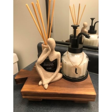 COKOKERT Wood Pedestal Soap Stand for Kitchen or Bathroom