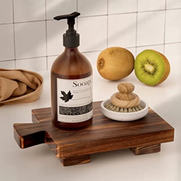 COKOKERT Wood Pedestal Soap Stand for Kitchen or Bathroom