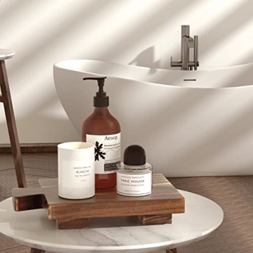 COKOKERT Wood Pedestal Soap Stand for Kitchen or Bathroom