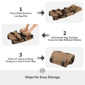 STOVER 80L Rolling Duffel Bag with Wheels, Extra Large 31 Inch Durable Travel Duffle Bag- Rugged, Collapsible, Rollable Design w/Shoulder Straps- Use as Luggage or Backpack for Men/Women (Tan)