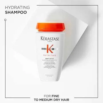 Kerastase Nutritive Bain Satin Shampoo & Lait Vital Conditioner Set | Gently Cleanses & Replenishes Moisture | With Plant-Based Proteins & Niacinamide | For Fine to Medium Dry Hair | 8.5 Fl Oz