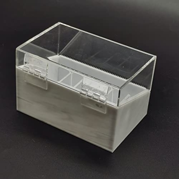 Dust-Proof False Eyelash Tape Cutter Acrylic Multi-Grids Tapes Storage Box False Eyelash Tape Dispenser Acrylic Clamshell Tapes Storage Box-Holding Up to 6 Rolls (White)