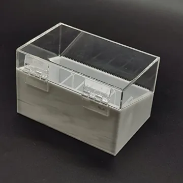 Dust-Proof False Eyelash Tape Cutter Acrylic Multi-Grids Tapes Storage Box False Eyelash Tape Dispenser Acrylic Clamshell Tapes Storage Box-Holding Up to 6 Rolls (White)