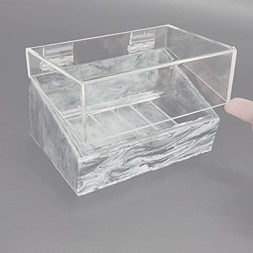 Dust-Proof False Eyelash Tape Cutter Acrylic Multi-Grids Tapes Storage Box False Eyelash Tape Dispenser Acrylic Clamshell Tapes Storage Box-Holding Up to 6 Rolls (White)