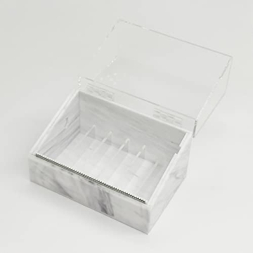 Dust-Proof False Eyelash Tape Cutter Acrylic Multi-Grids Tapes Storage Box False Eyelash Tape Dispenser Acrylic Clamshell Tapes Storage Box-Holding Up to 6 Rolls (White)