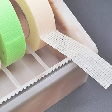 Dust-Proof False Eyelash Tape Cutter Acrylic Multi-Grids Tapes Storage Box False Eyelash Tape Dispenser Acrylic Clamshell Tapes Storage Box-Holding Up to 6 Rolls (White)
