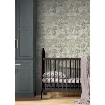 NuWallpaper Chris Loves Julia x Bramble Wintergreen Peel and Stick Wallpaper, CJS6321