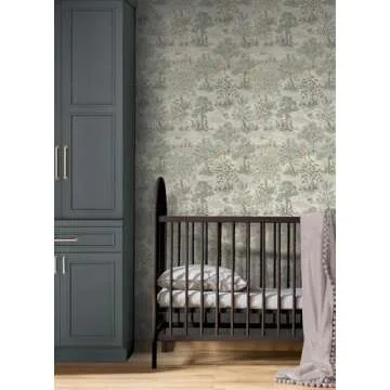 NuWallpaper Chris Loves Julia x Bramble Wintergreen Peel and Stick Wallpaper, CJS6321