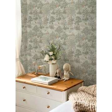 Charming NuWallpaper Chris Loves Julia Bramble Wintergreen Design