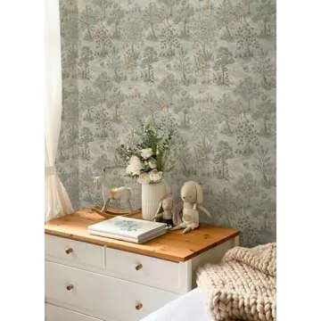 Charming NuWallpaper Chris Loves Julia Bramble Wintergreen Design