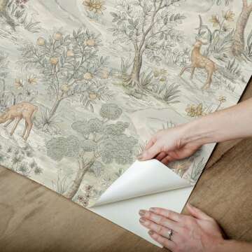 Charming NuWallpaper Chris Loves Julia Bramble Wintergreen Design