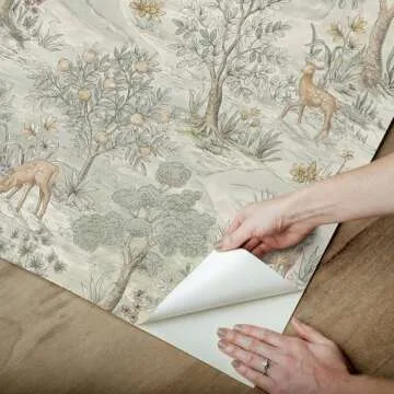 Charming NuWallpaper Chris Loves Julia Bramble Wintergreen Design