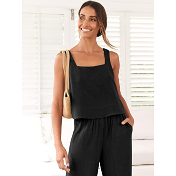 Trendy ANRABESS Women's Linen Summer Outfit Set