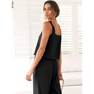 Trendy ANRABESS Women's Linen Summer Outfit Set