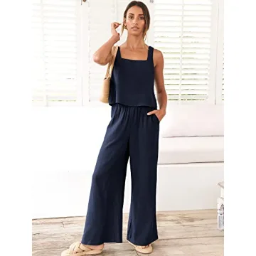 Trendy ANRABESS Women's Linen Summer Outfit Set