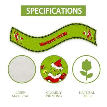 Linen Green Christmas Table Runner Merry Christmas Tablecloth Christmas Xmas Winter Holiday Home Kitchen Dining Room Table Decorations 13x72 Inch