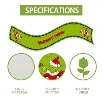 Linen Green Christmas Table Runner Merry Christmas Tablecloth Christmas Xmas Winter Holiday Home Kitchen Dining Room Table Decorations 13x72 Inch