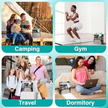 Hiverst Hanging Toiletry Bag, Shower Caddy Tote Bag (Updated Version, Full Size Bottle Compatible), Bath Organizer for College Dorms, Gym, Camp, Women Men, with Funny Luggage Tag