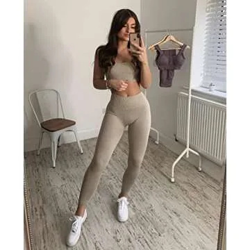 OLCHEE Women's 2 Piece Seamless Workout Outfit