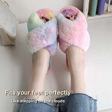 LZLER Women Fuzzy Fluffy Slippers for Indoor Outdoor Comfort