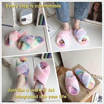 LZLER Women Fuzzy Fluffy Slippers for Indoor Outdoor Comfort