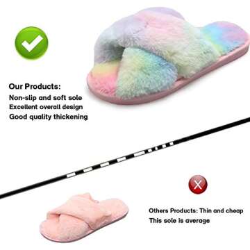 LZLER Women Fuzzy Fluffy Slippers for Indoor Outdoor Comfort