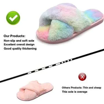 LZLER Women Fuzzy Fluffy Slippers for Indoor Outdoor Comfort